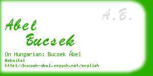 abel bucsek business card